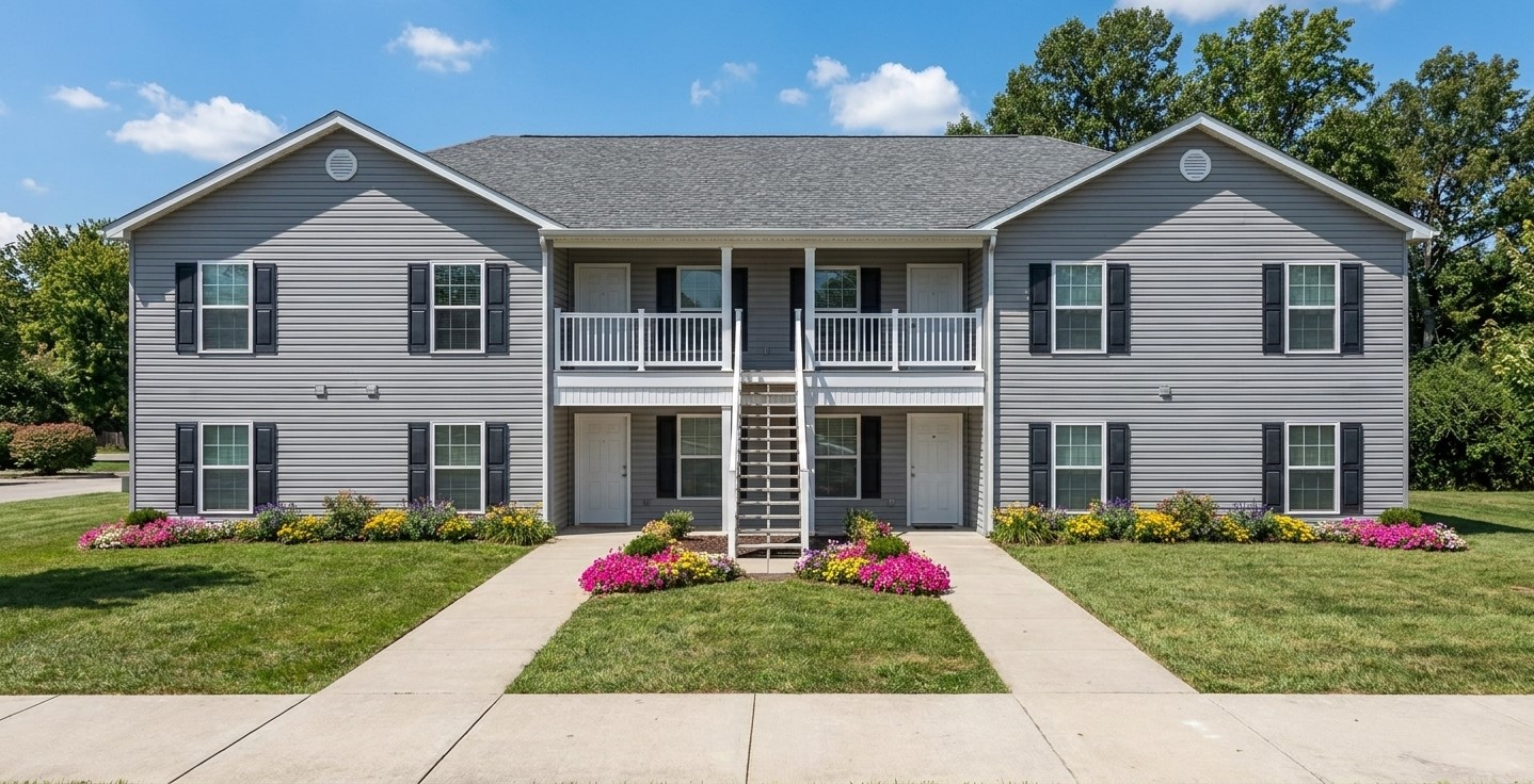 Popular fourplex plan. J1031-4 front view